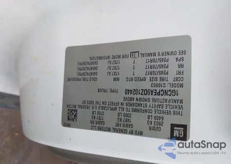 2013 Chevrolet Silverado 1500 Work Truck from USA, damaged, VIN 1GCNCPEA9DZ102440